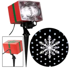 Gemmy Lightshow Swirling White Light LED Snowflake Christmas Projector Indoor/Outdoor