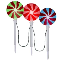 Gemmy Lightshow 3-Pack Multicolor Electrical Outlet Christmas Pathway Markers