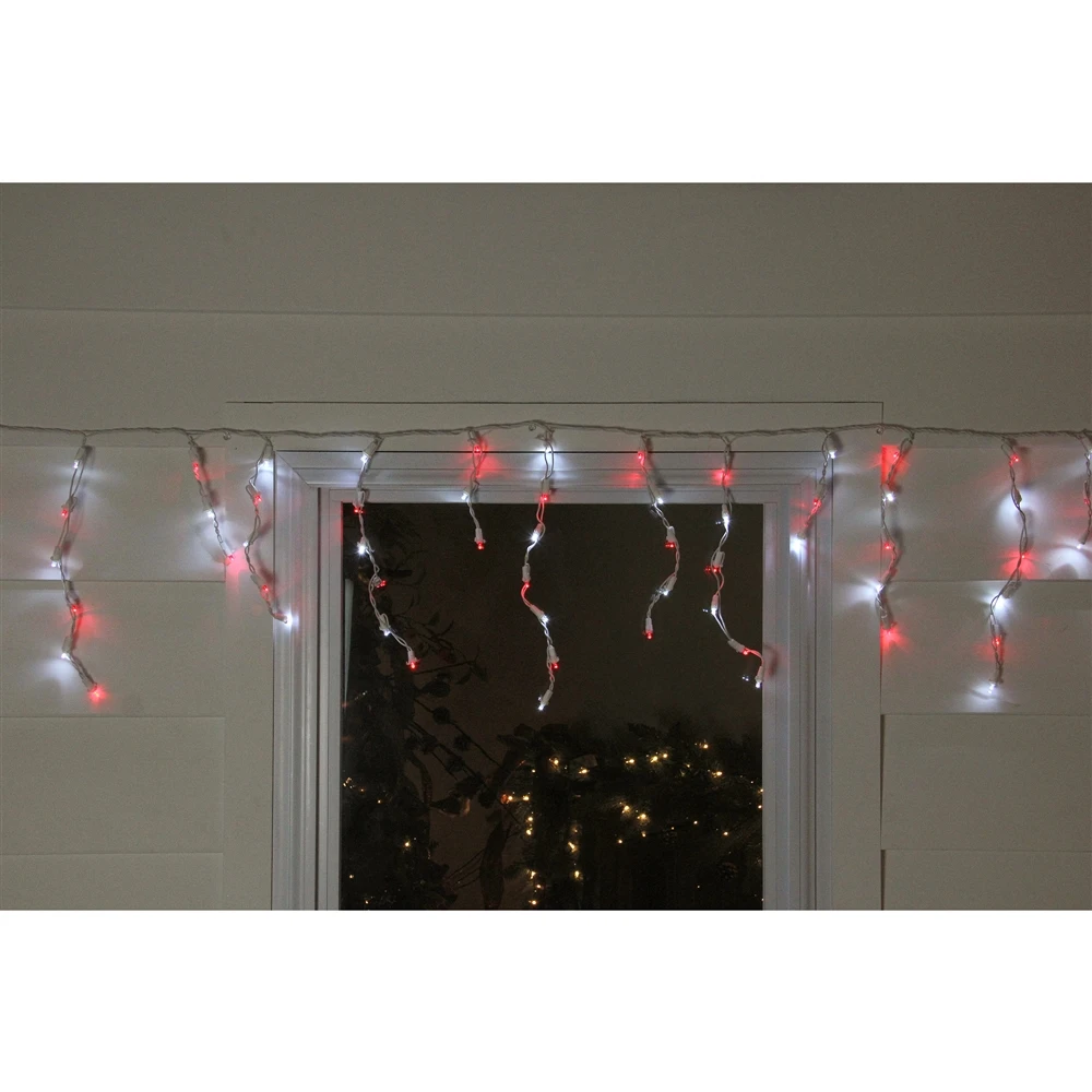 Northlight Christmas Lights 100 Red And Pure White LED Wide Angle Icicle - 5.5 Ft 3 Northlight Christmas Lights 100 Red And Pure White LED Wide Angle Icicle - 5.5 Ft - Image 3