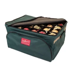 Northlight 3-Tray Fabric Lined Christmas Ornament Storage Bag - Green