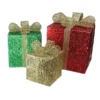 Northlight Lighted Glittering Gift Box Christmas Outdoor Decor - 15-in - Set Of 3
