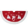 Northlight Winter Reindeer Embroidered Christmas Tree Skirt - 46-in - Red And White