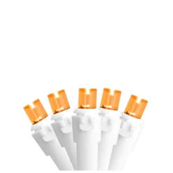 Northlight 50-Count Constant Orange LED Electrical-Outlet Indoor/Outdoor 16.25-ft Christmas String Lights