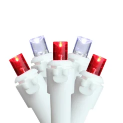 Northlight 50-Count Constant Red/White LED Electrical-Outlet Indoor/Outdoor 16.25-ft Christmas String Lights