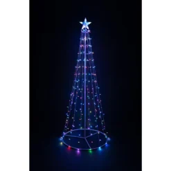 Hi-Line Gift Ltd. 1-Pack 82.67-in H Freestanding Christmas Tree Light Display With Colour Changing LED