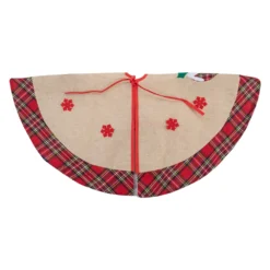 Northlight 36-in Burlap Plaid Tree Skirt With Christmas Puddings -Cheap Northlight Store 330928225 AlternateImage2