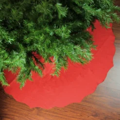 Northlight 48-in Red Scalloped Edge Christmas Tree Skirt -Cheap Northlight Store 330928273 AlternateImage2