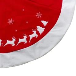 Northlight 48-in Red Sleigh And Reindeer Embroidered Christmas Tree Skirt -Cheap Northlight Store 330928326 AlternateImage2
