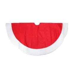 Northlight 48-in Red And White Traditional Christmas Tree Skirt With Border
