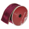 Northlight 2.5-in X 30-ft Solid Wine Red Gold Wired Christmas Craft Ribbon