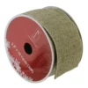 Northlight 2.5-in X 30-ft Faded Green And Brown Burlap Christmas Wired Craft Ribbon