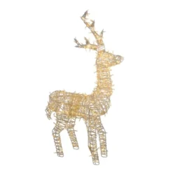 Northlight 48-in Pre-Lit White LED Upright Standing Reindeer Christmas Outdoor Decoration