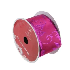 Northlight 2.5-in X 30-ft Purple And Pink Shimmering Wired Christmas Craft Ribbon