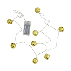 Northlight 8-Count 3.25-ft Gold LED Battery-Operated Indoor/Outdoor Jingle Bell Christmas String Lights -Cheap Northlight Store 330933123 AlternateImage2
