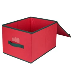 Northlight 16-in Red And Green Collapsible Christmas Decoration Storage Box With Handles -Cheap Northlight Store 330933134 AlternateImage3