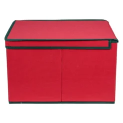 Northlight 16-in Red And Green Collapsible Christmas Decoration Storage Box With Handles -Cheap Northlight Store 330933134 AlternateImage4