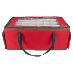 Northlight 24-in Red And Green Christmas Ornament Storage Bag With Dividers -Cheap Northlight Store 330933158 AlternateImage2