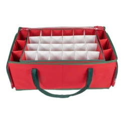Northlight 24-in Red And Green Christmas Ornament Storage Bag With Dividers -Cheap Northlight Store 330933158 AlternateImage3