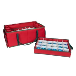 Northlight 24-in Red And Green Christmas Ornament Storage Bag With Dividers -Cheap Northlight Store 330933158 AlternateImage4
