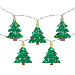 Northlight 10-Count 4.5-ft Metal Christmas Tree LED Battery-Operated Indoor Christmas String Lights