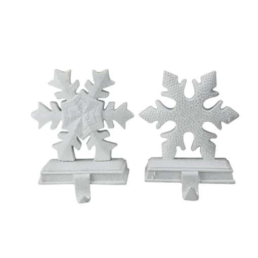Northlight 9.5-in White Glittered Snowflake Christmas Stocking Holders - Set Of 2 -Cheap Northlight Store 330933250 MainImage 001