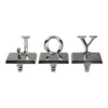Northlight 5-in Shiny Silver Beveled Joy Christmas Stocking Holders - Set Of 3