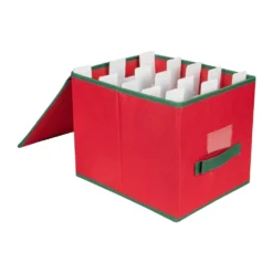 Northlight 13-in Red And Green Christmas Ornament Storage Box With Dividers -Cheap Northlight Store 330933346 AlternateImage2