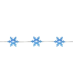 Northlight 20-Count 6-ft Blue Snowflake LED Battery-Operated Indoor Christmas String Lights