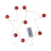 Northlight 8-Count 3-ft Red LED Battery-Operated Indoor/Outdoor Jingle Bell Christmas String Lights