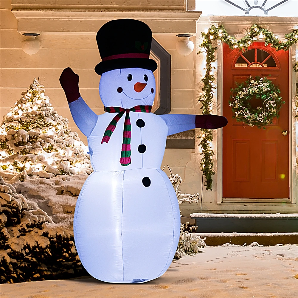 HomCom 94.5-in LED Christmas Snowman Inflatable 2 HomCom 94.5-in LED Christmas Snowman Inflatable - Image 2