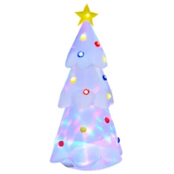 HomCom 8-ft Internal Light White Christmas Tree Christmas Inflatable
