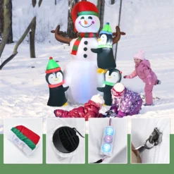 Costway 6-ft Internal Light Snowman With Penguins Christmas Inflatable 8 Costway 6-ft Internal Light Snowman With Penguins Christmas Inflatable -Cheap Northlight Store 331054230 AlternateImage4