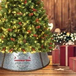 Costway 30-in Silver Metal Christmas Tree Collar -Cheap Northlight Store 331054238 AlternateImage4