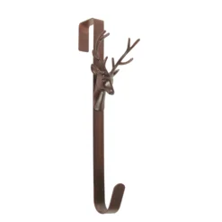 Northlight 15.25-in Brown Rustic Deer Over The Door Christmas Wreath Hanger