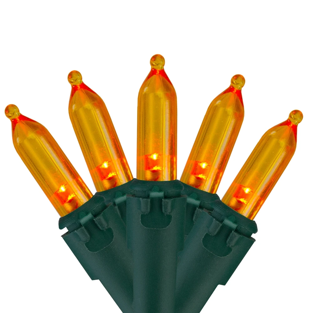 Northlight Set Of 50 Orange LED Mini Christmas Lights 4-in Spacing - Green Wire 1 Northlight Set Of 50 Orange LED Mini Christmas Lights 4-in Spacing - Green Wire