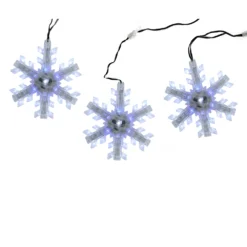 Northlight 25-in Cascading White And Blue Snowfall LED Snowflake Christmas Lights - Set Of 3