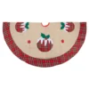 Northlight 48-in Burlap Plaid Tree Skirt With Christmas Puddings