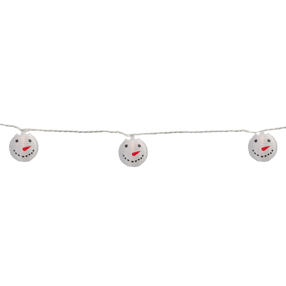Northlight 8.5-ft White Wire With White Snowman Paper Lantern Christmas Lights - 10-Light 3 Northlight 8.5-ft White Wire With White Snowman Paper Lantern Christmas Lights - 10-Light - Image 3