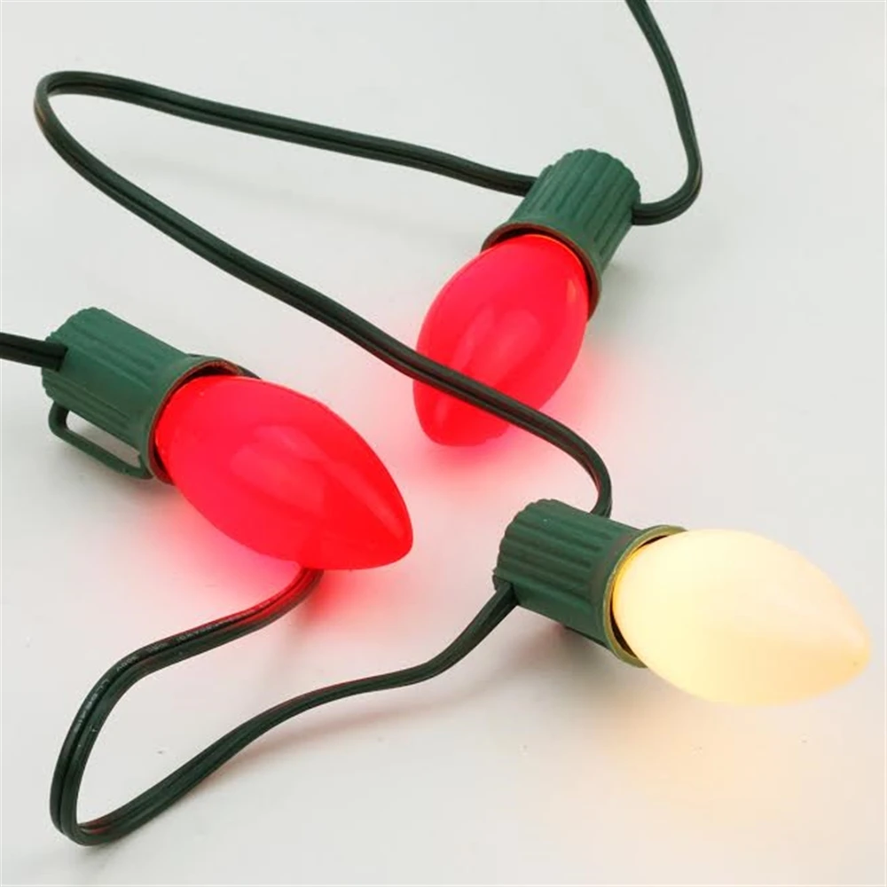 Northlight Opaque Red And White Candy Cane C7 Christmas Light Set - 25-Light 2 Northlight Opaque Red And White Candy Cane C7 Christmas Light Set - 25-Light - Image 2
