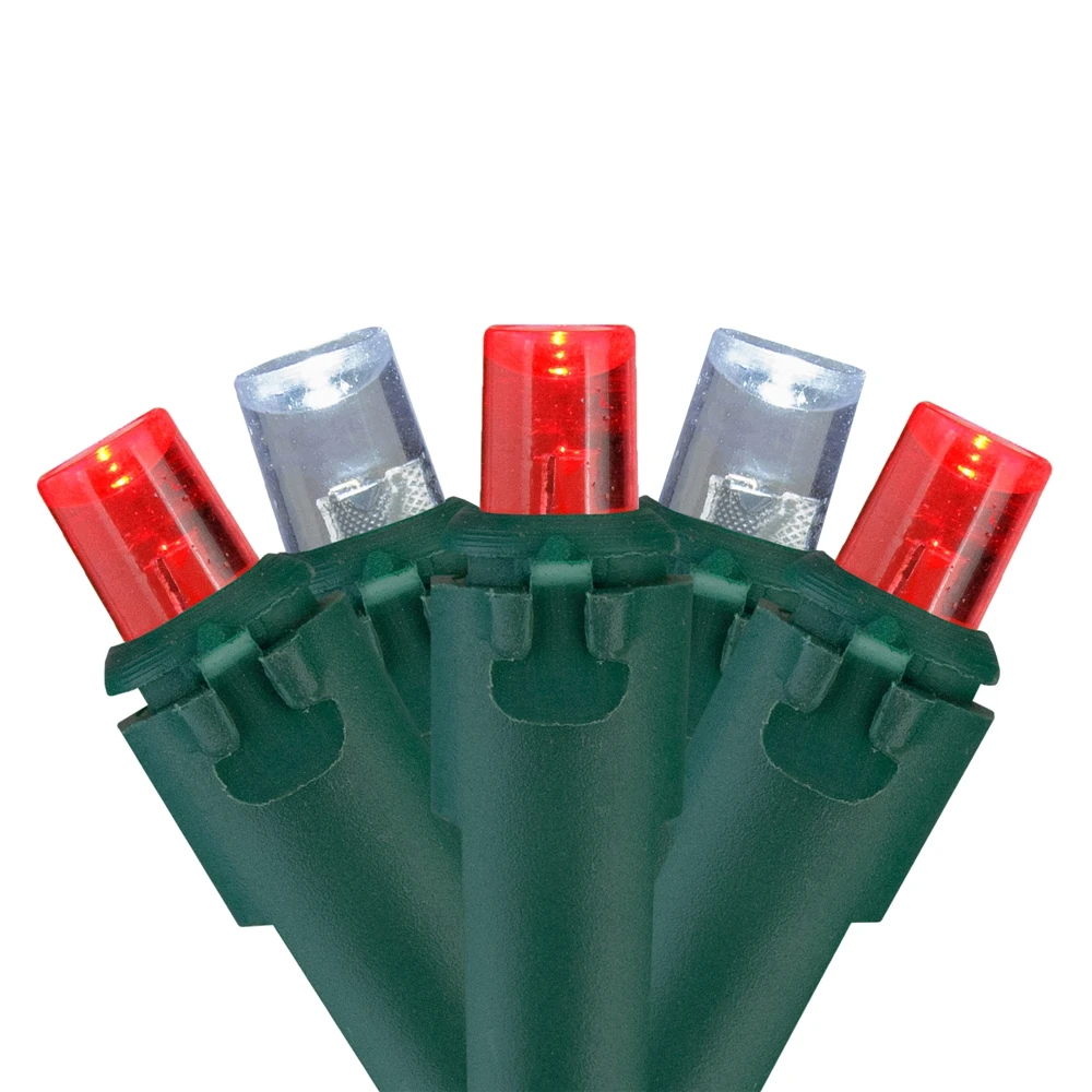 Northlight 16.25-ft Green Wire 50 Red And White LED Wide Angle Christmas Lights 1 Northlight 16.25-ft Green Wire 50 Red And White LED Wide Angle Christmas Lights