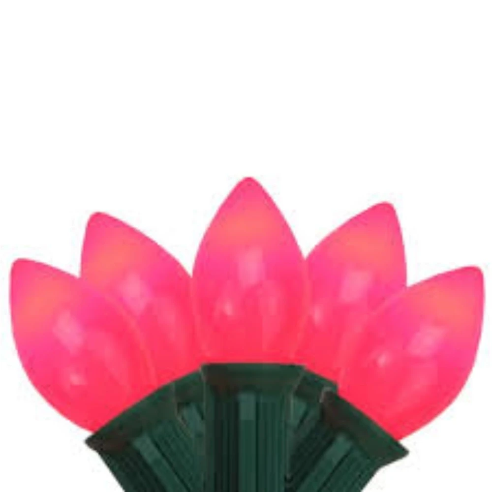 Northlight 24-ft Green Wire Opaque Pink C9 Mini Christmas Light Set - 25-Light 3 Northlight 24-ft Green Wire Opaque Pink C9 Mini Christmas Light Set - 25-Light - Image 3