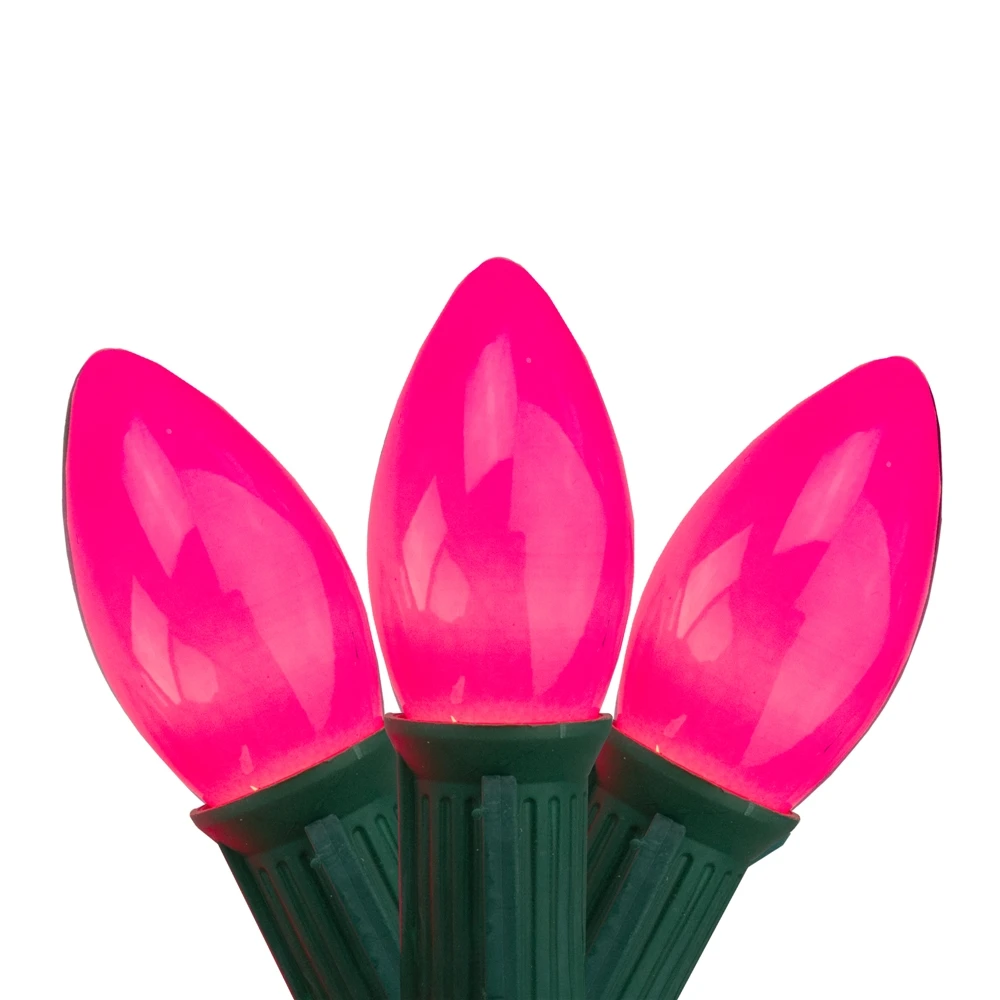 Northlight 24-ft Green Wire Opaque Pink C9 Mini Christmas Light Set - 25-Light 1 Northlight 24-ft Green Wire Opaque Pink C9 Mini Christmas Light Set - 25-Light