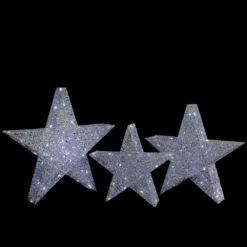 Northlight 24-in LED Silver Stars Outdoor Christmas Decorations - Set Of 3 -Cheap Northlight Store 331054529 AlternateImage2