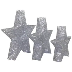 Northlight 24-in LED Silver Stars Outdoor Christmas Decorations - Set Of 3 -Cheap Northlight Store 331054529 AlternateImage3