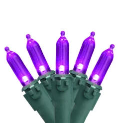 Northlight Set Of 50 Purple LED Mini Christmas Lights 4-in Spacing