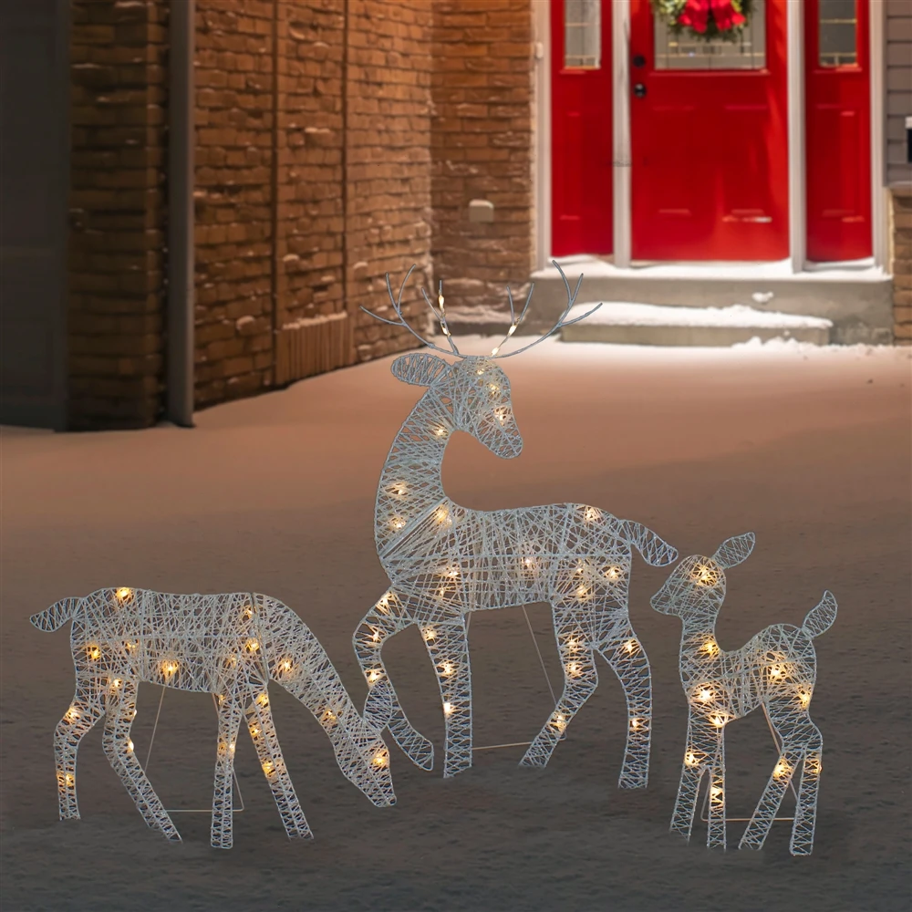 Northlight 29-in LED White Reindeer Family Outdoor Christmas Decorations - Set Of 3 2 Northlight 29-in LED White Reindeer Family Outdoor Christmas Decorations - Set Of 3 - Image 2
