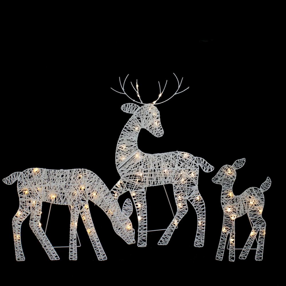 Northlight 29-in LED White Reindeer Family Outdoor Christmas Decorations - Set Of 3 3 Northlight 29-in LED White Reindeer Family Outdoor Christmas Decorations - Set Of 3 - Image 3