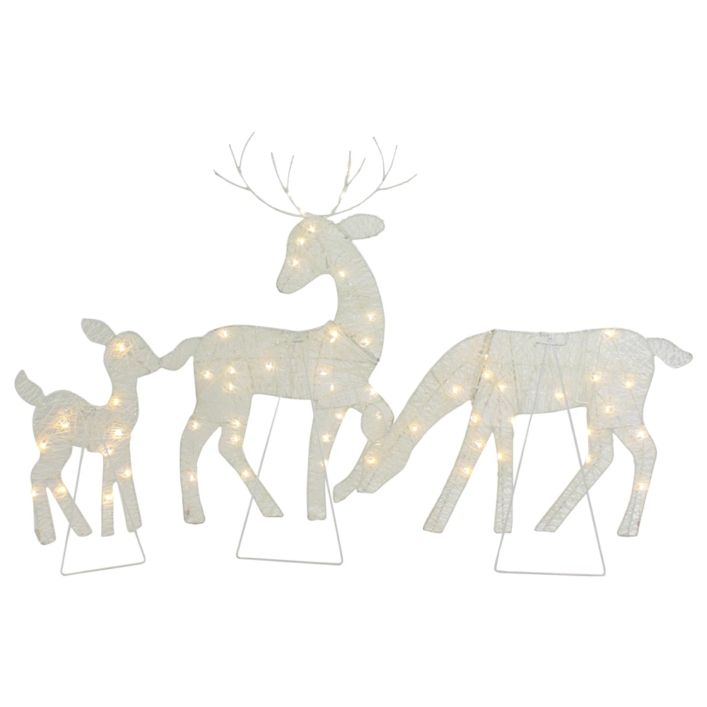 Northlight 29-in LED White Reindeer Family Outdoor Christmas Decorations - Set Of 3 4 Northlight 29-in LED White Reindeer Family Outdoor Christmas Decorations - Set Of 3 - Image 4