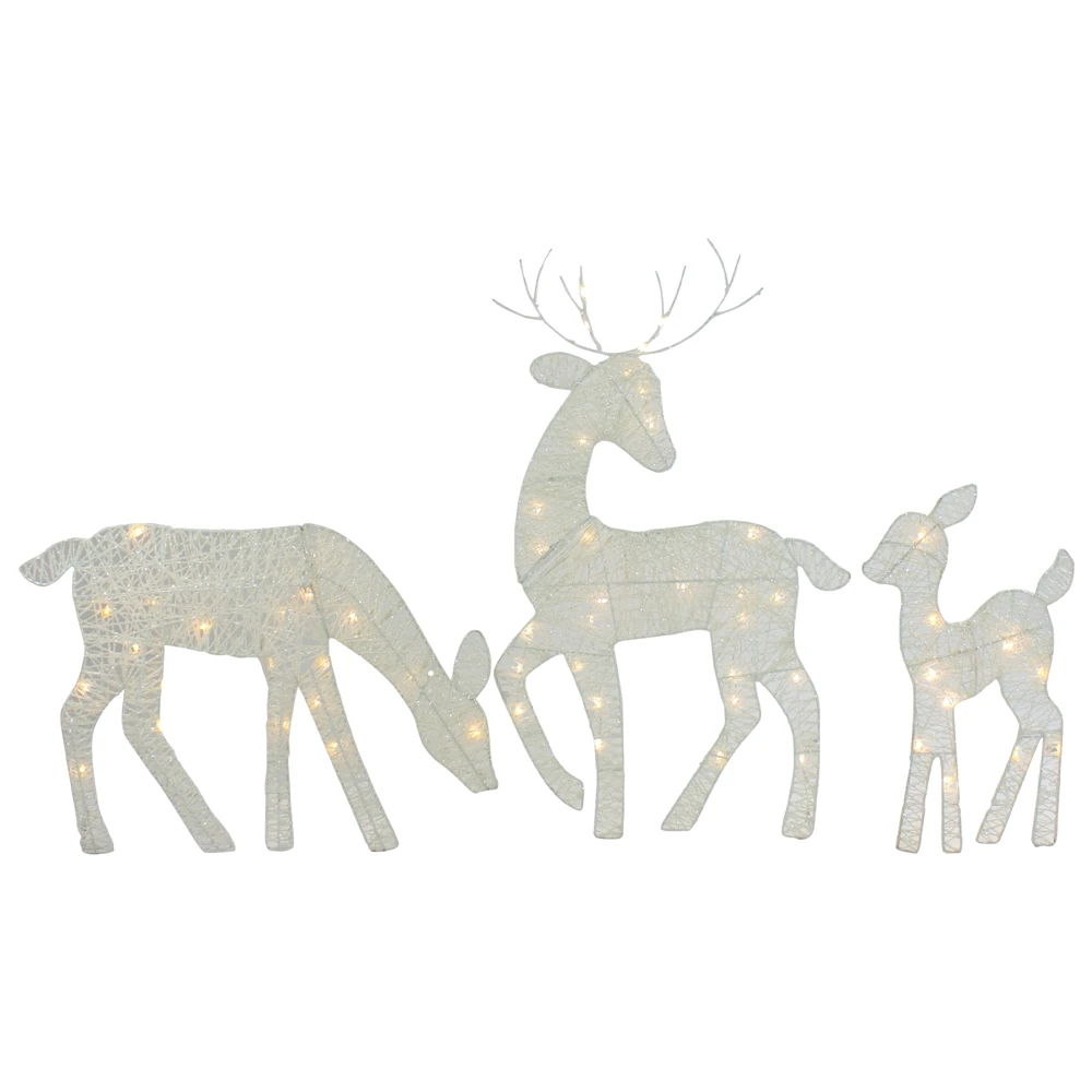 Northlight 29-in LED White Reindeer Family Outdoor Christmas Decorations - Set Of 3 1 Northlight 29-in LED White Reindeer Family Outdoor Christmas Decorations - Set Of 3