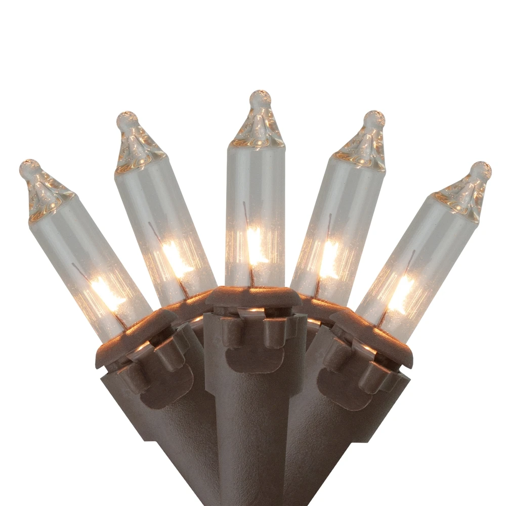 Northlight 50-Count Clear Mini Christmas Light Set - 10-ft Brown Wire 1 Northlight 50-Count Clear Mini Christmas Light Set - 10-ft Brown Wire